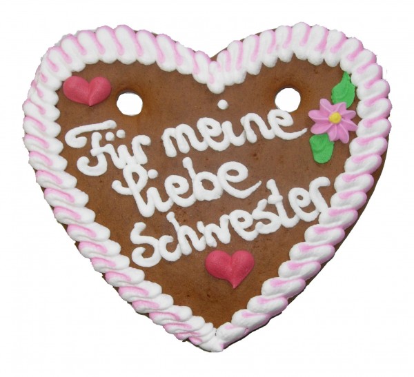 "Für meine liebe Schwester" – 100g Lebkuchenherz