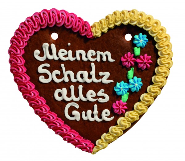 "Meinem Schatz alles Gute" – 350g Lebkuchenherz